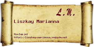 Liszkay Marianna névjegykártya